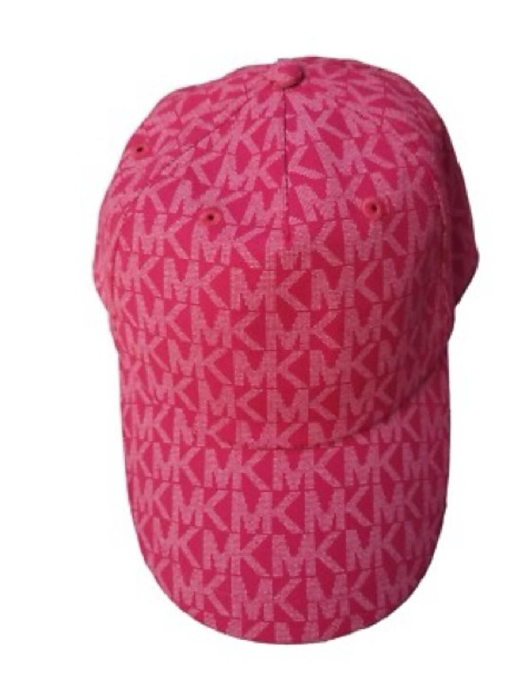 Michael Kors Fuchsia MK Monogram Cap with Gold Plaque